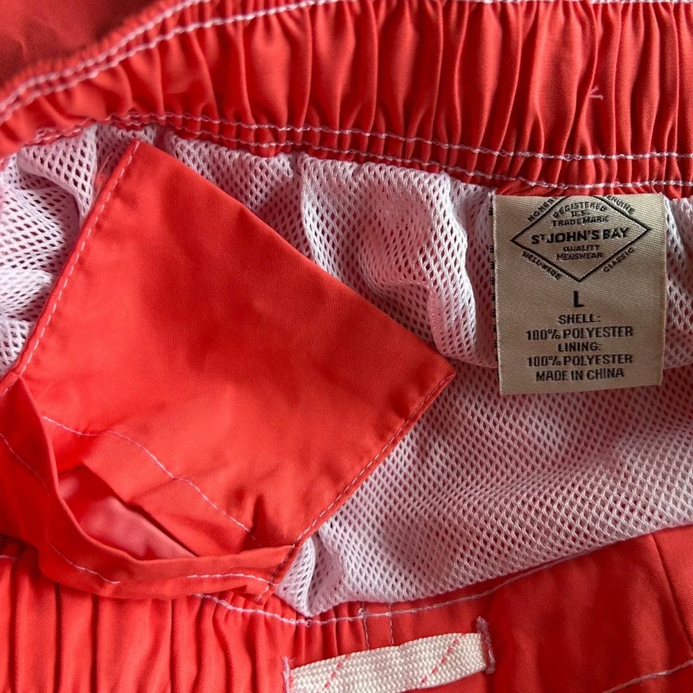 NWT‎ St Johns Bay Mens Cargo Swim Trunks Dubarry Coral Pink UPF 50+ Large